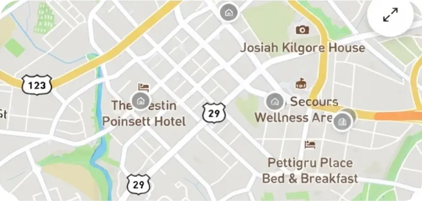 Map of nearby properties